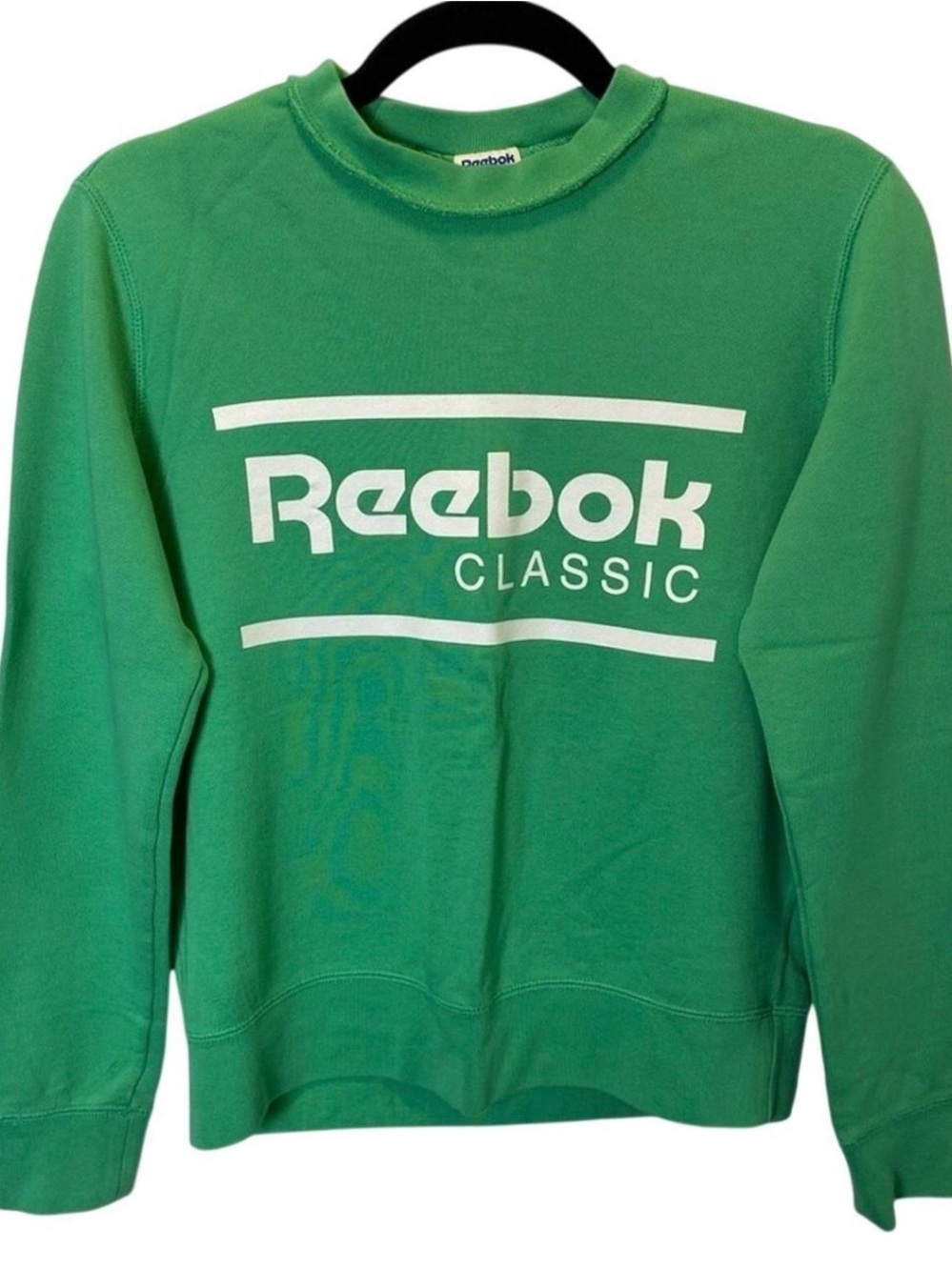 Reebok Classic Green Crewneck Sweatshirt with White Logo